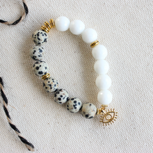 Load image into Gallery viewer, The Angie Bracelet in Dalmatian Jasper &amp; White Jade
