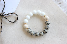 Load image into Gallery viewer, The Mencie Bracelet in Dalmatian Jasper &amp; White Jade
