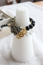 Load image into Gallery viewer, The Angie Bracelet in Dalmatian Jasper &amp; Black Onyx
