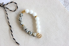 Load image into Gallery viewer, The Angie Bracelet in Dalmatian Jasper &amp; White Jade
