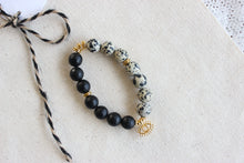 Load image into Gallery viewer, The Angie Bracelet in Dalmatian Jasper &amp; Black Onyx
